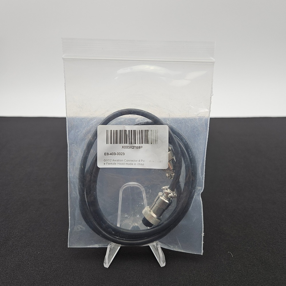 GX12 Aviation Connector 4 Pin Cable Double Female Head EB-403-0023 Black